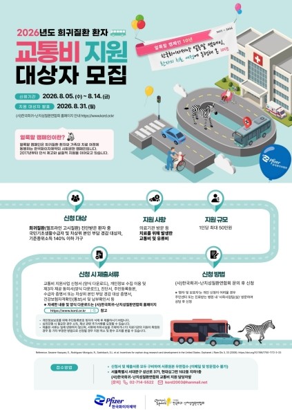 한국화이자제약, '얼룩말 캠페인' 10주년…희귀질환 환자 교통비 지원 참여자 모집