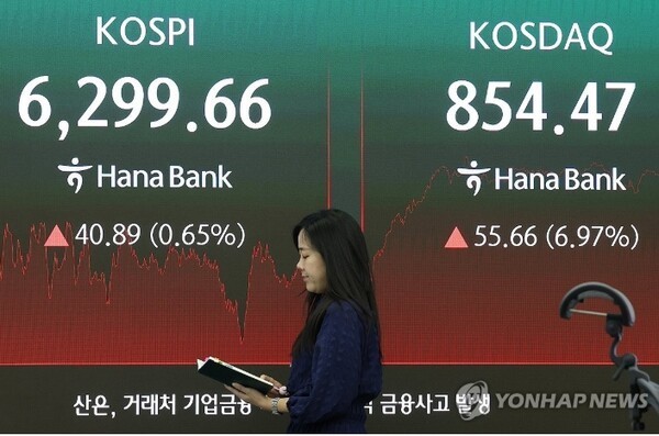 [마감] 코스피, 美 긴축 우려 완화에 3거래일만에 반등…코스닥은 급등 속 '매수 사이드카' 발동